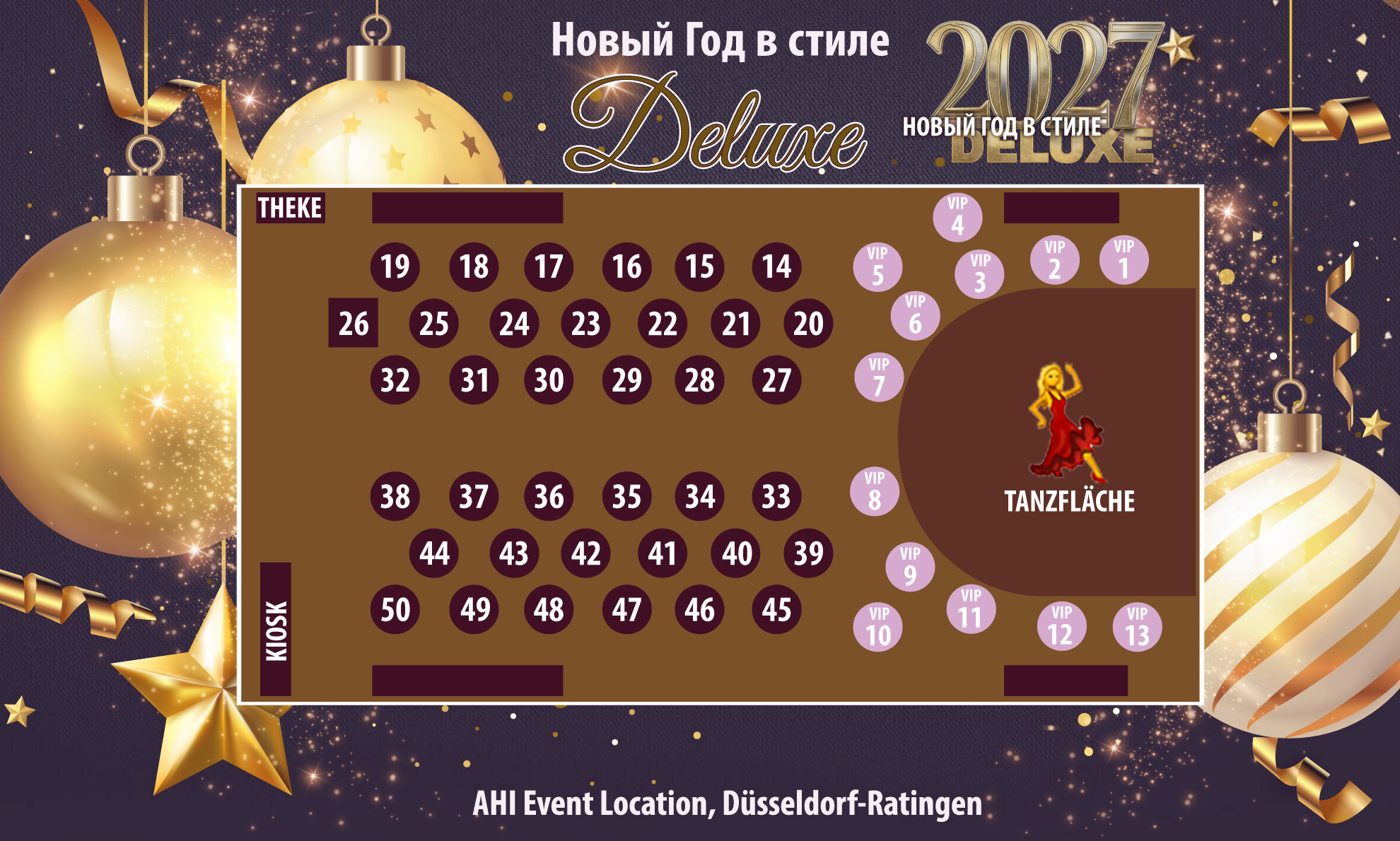 расположение столов на новогодний праздник
